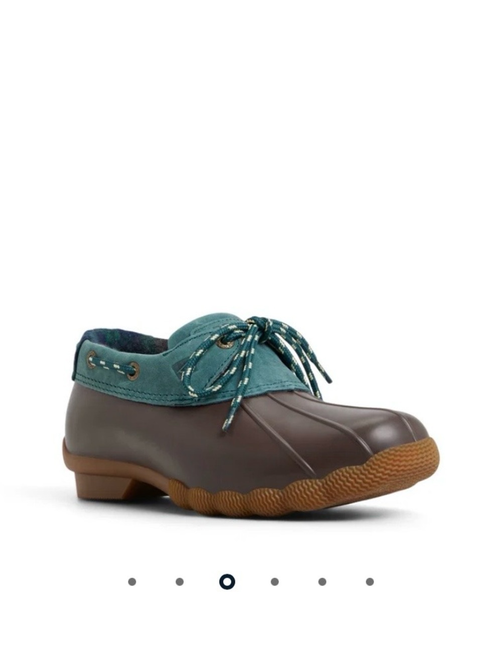 Sperry Teal Collar Brown Duck Boot